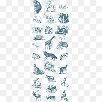 矢量复古动物-空若网 矢量复古动物-空若网