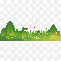 矢量装饰鲜花小草插画-空若网 矢量装饰鲜花小草插画-空若网