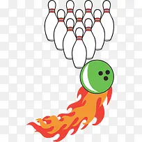 矢量白色保龄球与小人物-空若网 矢量白色保龄球与小人物-空若网