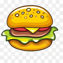 手绘汉堡包食物设计-空若网 手绘汉堡包食物设计-空若网