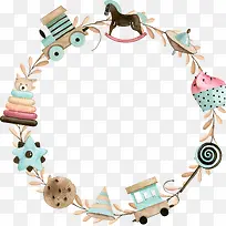 卡通手绘食物花环-空若网 卡通手绘食物花环-空若网