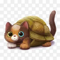 矢量卡通乌龟小猫-空若网 矢量卡通乌龟小猫-空若网