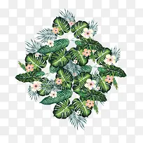 手绘绿色草叶子装饰-空若网 手绘绿色草叶子装饰-空若网