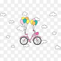 矢量手绘卡通自行车-空若网 矢量手绘卡通自行车-空若网