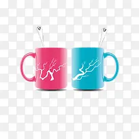 杯子彩色免抠素材-空若网 杯子彩色免抠素材-空若网