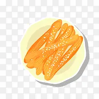 美味早餐油条矢量图-空若网 美味早餐油条矢量图-空若网