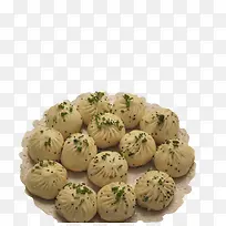 白色油纸上的生煎包-空若网 白色油纸上的生煎包-空若网