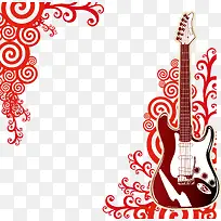 吉他主题插画矢量背景素材-空若网 吉他主题插画矢量背景素材-空若网