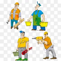 卡通手绘安装工人-空若网 卡通手绘安装工人-空若网