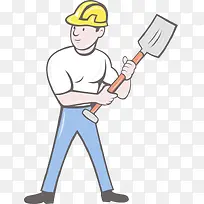 拿着铲子的男人-空若网 拿着铲子的男人-空若网