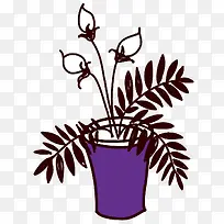 矢量含羞草盆栽素材-空若网 矢量含羞草盆栽素材-空若网