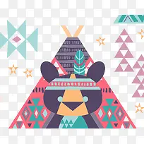 创意几何拼图小熊-空若网 创意几何拼图小熊-空若网