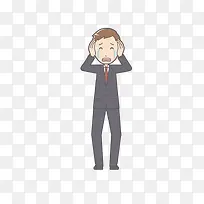 手绘卡通男人抱头痛哭-空若网 手绘卡通男人抱头痛哭-空若网