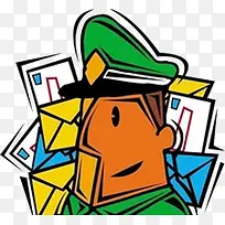 邮递员卡通职业形象-空若网 邮递员卡通职业形象-空若网