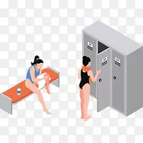 矢量跳水运动员更衣室-空若网 矢量跳水运动员更衣室-空若网