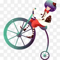 卡通可爱马戏团独轮车-空若网 卡通可爱马戏团独轮车-空若网