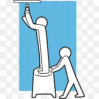 建筑工人手绘矢量素材-空若网 建筑工人手绘矢量素材-空若网