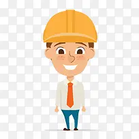 卡通手绘工地的工程师-空若网 卡通手绘工地的工程师-空若网