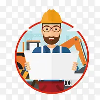 矢量工地上的工程师-空若网 矢量工地上的工程师-空若网