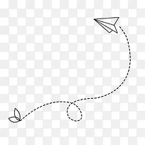 手绘卡通飞机虚线-空若网 手绘卡通飞机虚线-空若网