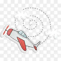 手绘飞机和虚线-空若网 手绘飞机和虚线-空若网