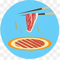 烤肉矢量卡通韩国食物-空若网 烤肉矢量卡通韩国食物-空若网