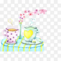 手绘桌面杯子-空若网 手绘桌面杯子-空若网