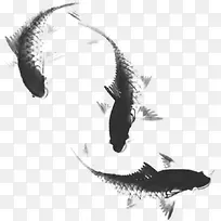 水墨金鱼创意手绘-空若网 水墨金鱼创意手绘-空若网