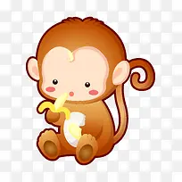 卡通可爱小动物装饰动物头像猴子-空若网 卡通可爱小动物装饰动物头像猴子-空若网