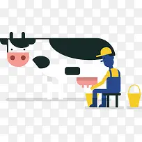 卡通手绘挤奶插画图案-空若网 卡通手绘挤奶插画图案-空若网