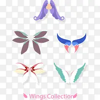 矢量手绘卡通翅膀-空若网 矢量手绘卡通翅膀-空若网