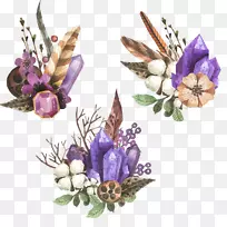 水彩画宝石波纹水晶带水彩花卉宝石-空若网 水彩画宝石波纹水晶带水彩花卉宝石-空若网