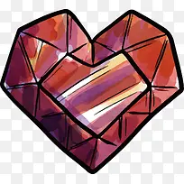 手绘水彩爱心宝石-空若网 手绘水彩爱心宝石-空若网
