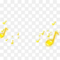 黄色音符装饰素材-空若网 黄色音符装饰素材-空若网