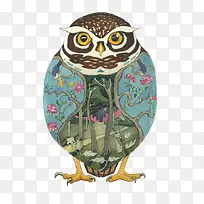 猫头鹰创意插画-空若网 猫头鹰创意插画-空若网