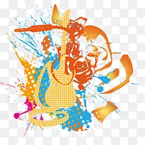 创意音乐水彩元素-空若网 创意音乐水彩元素-空若网