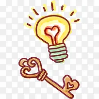 灯泡钥匙PNG矢量元素-空若网 灯泡钥匙PNG矢量元素-空若网