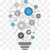 扁平化灯泡图标元素-空若网 扁平化灯泡图标元素-空若网