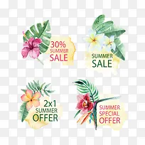 4款彩绘夏季促销标签-空若网 4款彩绘夏季促销标签-空若网