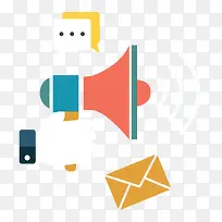 手绘卡通扁平化喇叭微信信封-空若网 手绘卡通扁平化喇叭微信信封-空若网