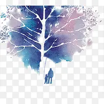水彩树形图-空若网 水彩树形图-空若网