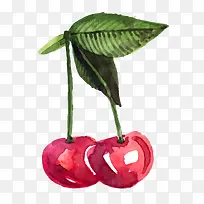 矢量卡通水彩樱桃png-空若网 矢量卡通水彩樱桃png-空若网