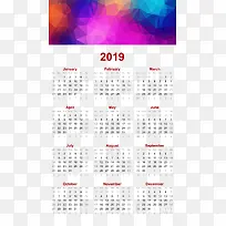 炫丽款2019日历免抠图-空若网 炫丽款2019日历免抠图-空若网
