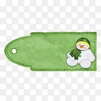 绿色可爱雪人宝宝书签-空若网 绿色可爱雪人宝宝书签-空若网