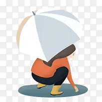 谷雨插画下雨天女孩-空若网 谷雨插画下雨天女孩-空若网
