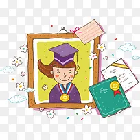 卡通带奖牌照片插画-空若网 卡通带奖牌照片插画-空若网