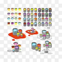 矢量水彩桶-空若网 矢量水彩桶-空若网