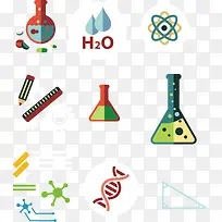 精美的科学实验元素符号矢量图-空若网 精美的科学实验元素符号矢量图-空若网