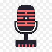 黑色扁平化麦克风元素-空若网 黑色扁平化麦克风元素-空若网