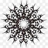 矢量插画元素黑色花纹-空若网 矢量插画元素黑色花纹-空若网